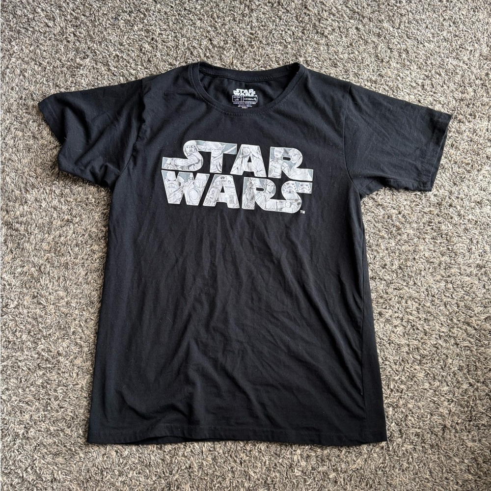 Star Wars t-shirt sz L Original Characters on logo